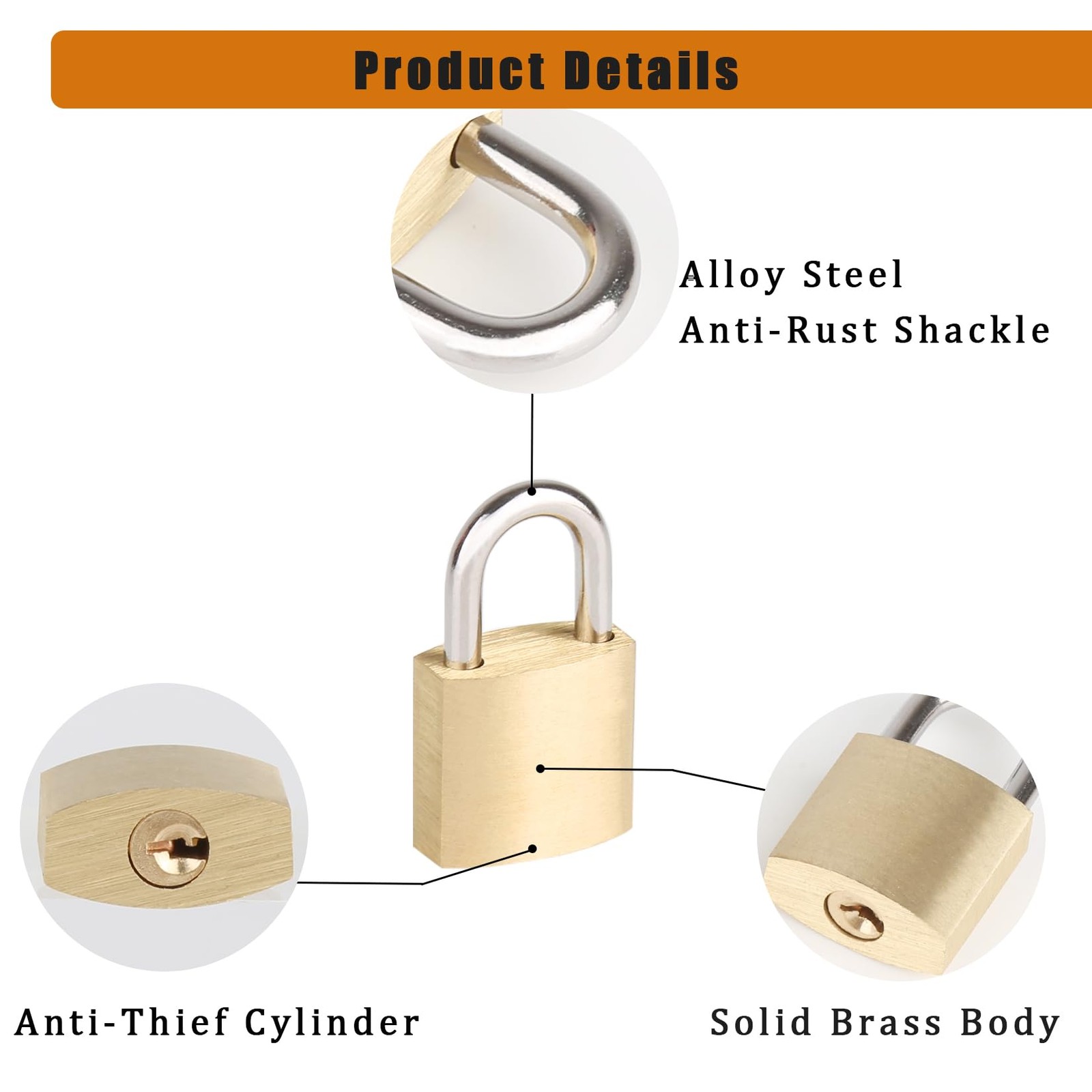 10Pack Small Locks Same Keys 3/4″ 20mm Solid Brass Padlocks Keyed Alike Mini