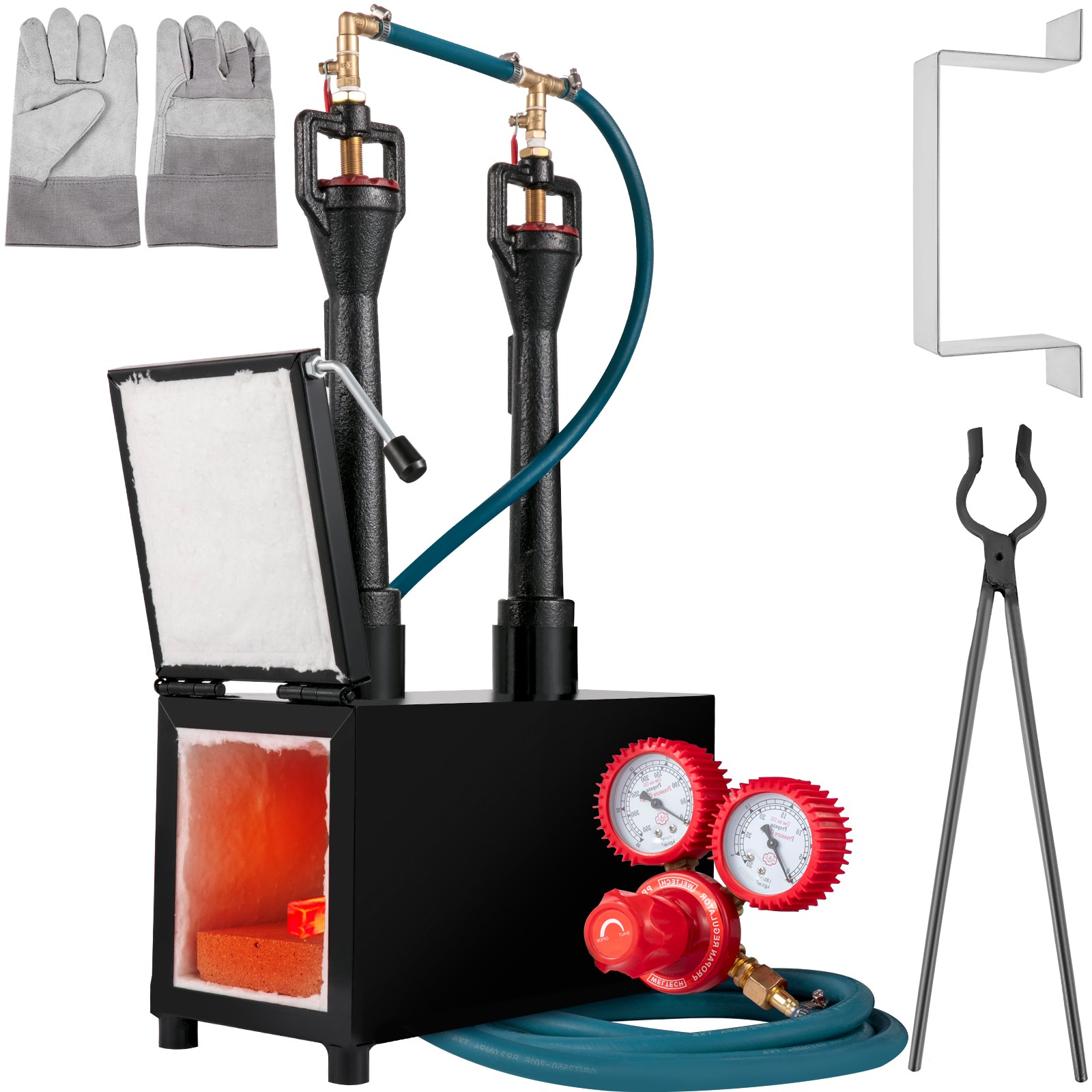 Propane Forge Portable, Double Burner Tool and Knife Making, Large Capacity