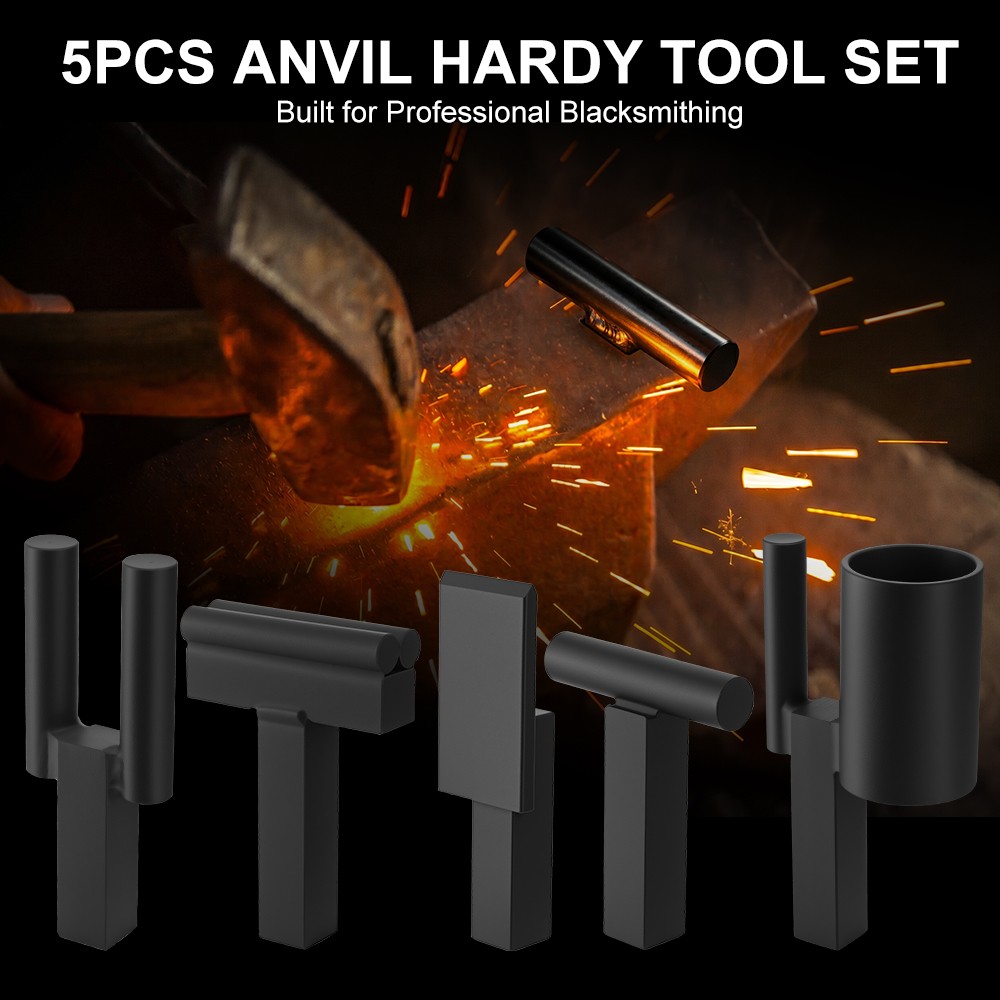 (5PCS) 1 inch Blacksmith Anvil Hardy Hole Tools Set Blacksmithing Forging Tools