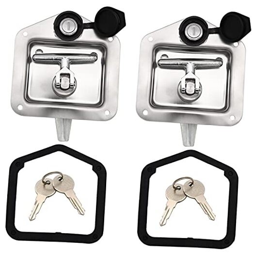 T-Handle Latch,2 Truck Tool Box Latch Stainless Lock Replacement Handle with 4