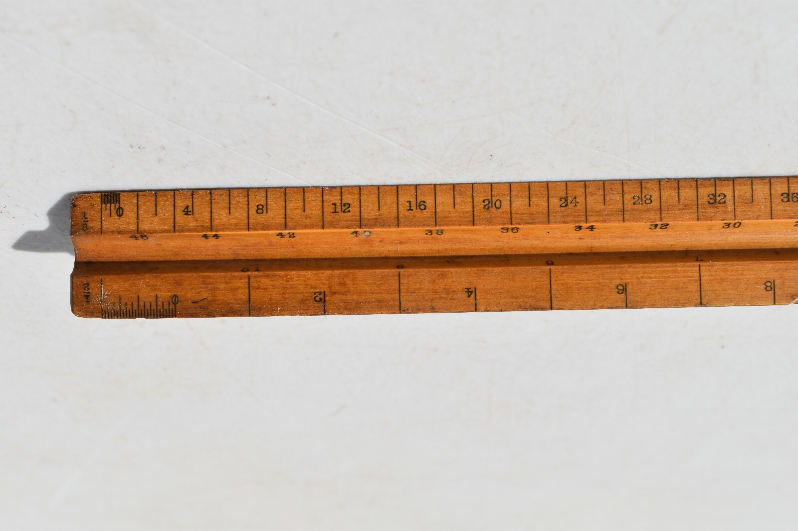 VINTAGE ADVERTISING WOODEN RULER FOR B.L.MAKEPEACE PRINTING SUPPLIES BOSTON MASS