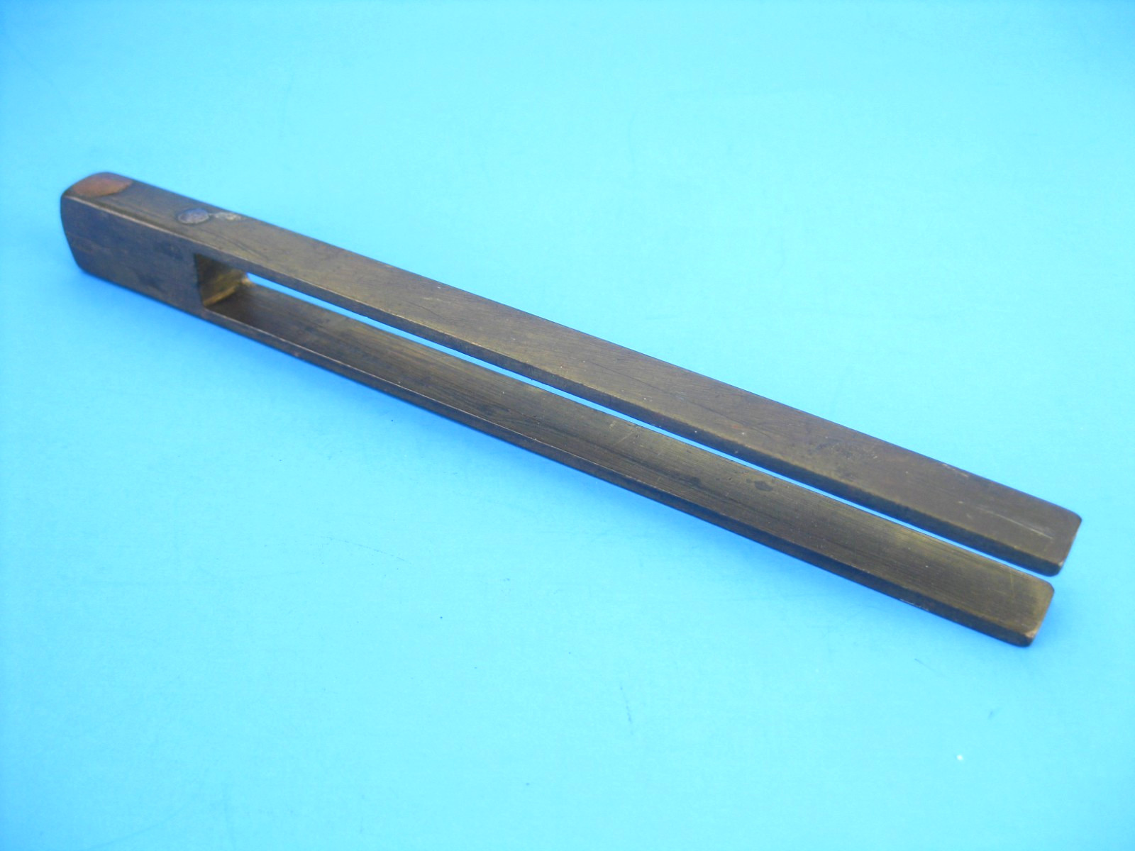 Mystery Tool – 8″ Brass or Bronze Tongs Handmade Homemade Vintage Unknown Use
