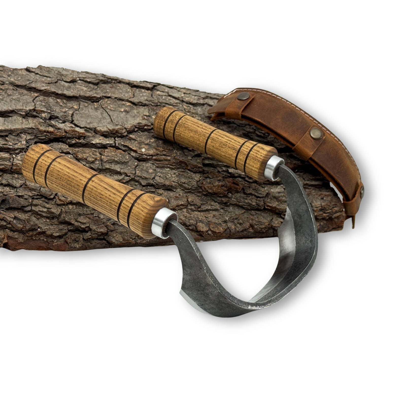 Hand-Forged Inshave Knife for Chair Making Traditional Wood Shaping Tool Sheath