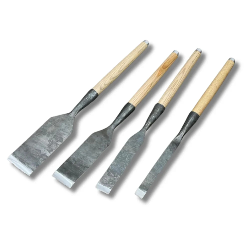 Hand-Forged Carbon Steel Woodworking Chisel Set: Timber Framing Tools