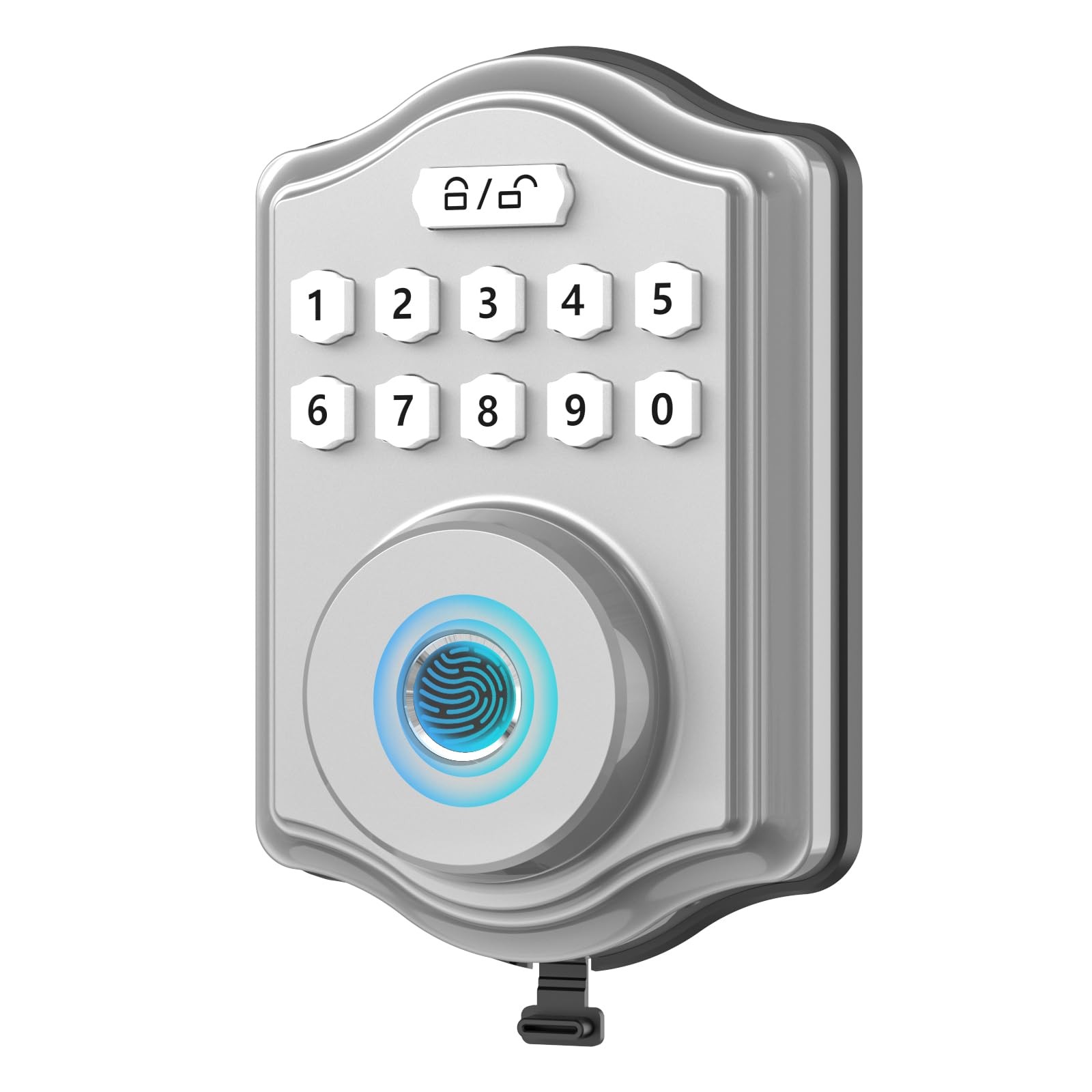 52HZ Fingerprint Door Lock, Keyless Entry Lock with Code, Voice Silver