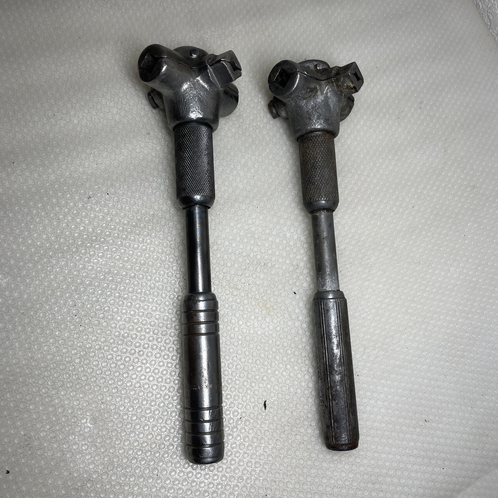 Lot of 2 Vintage 1940s Blackhawk 151 Adjustable Spark Auto Wrench 4 Sided