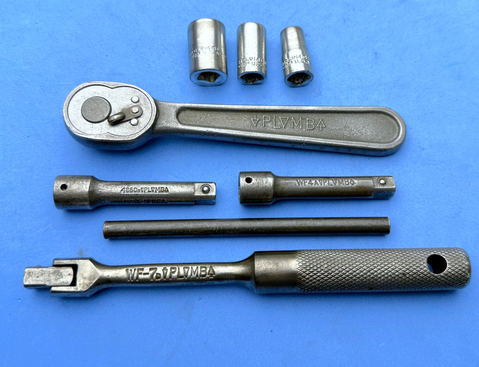 Plomb 9/32 Drive Tool Set ratchet & socket wrench breaker bar extension lot USA