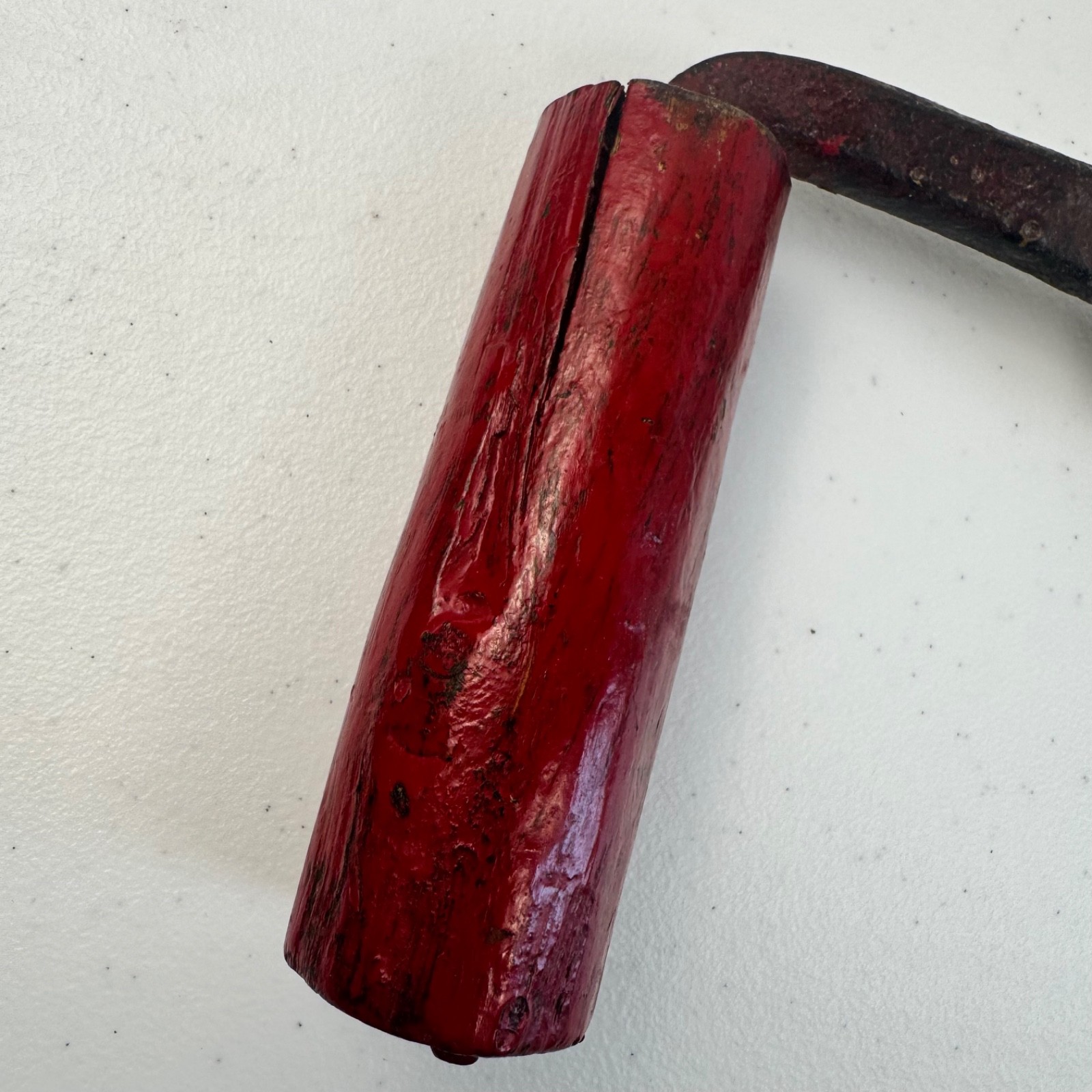 Antique 19th Century Hand-Forged Drawknife, 1800s Log Peeler Timber, Primitive
