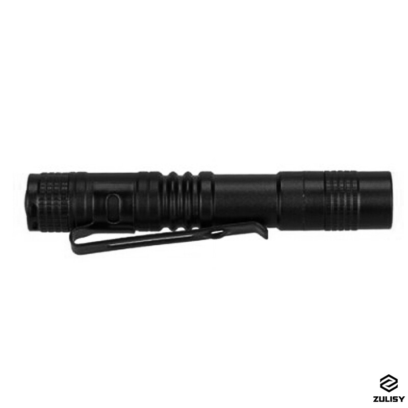 EDC Mini Flashlight Small Penholder Pen Light Pocket Torch Work Outdoor 120lumen