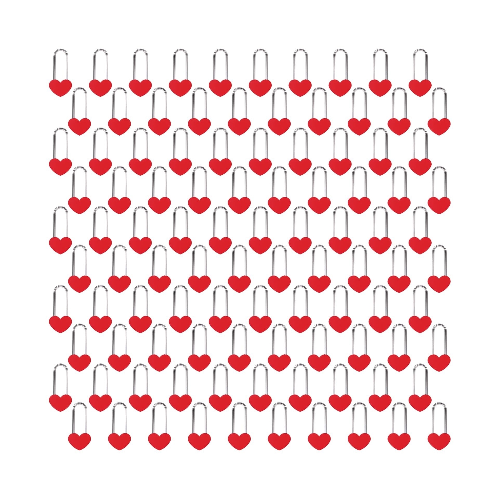 100PCS 3.5″ 50mm Love Lock Heart Padlock,Red Single Heart Wish Lock for Lover…