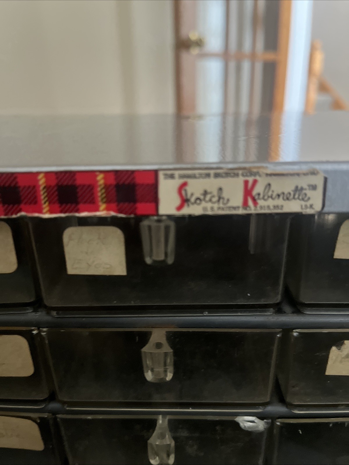 Vintage “SKOTCH KABINET” METAL PARTS CABINET – (12) 5 5/8″ DEEP DRAWERS.