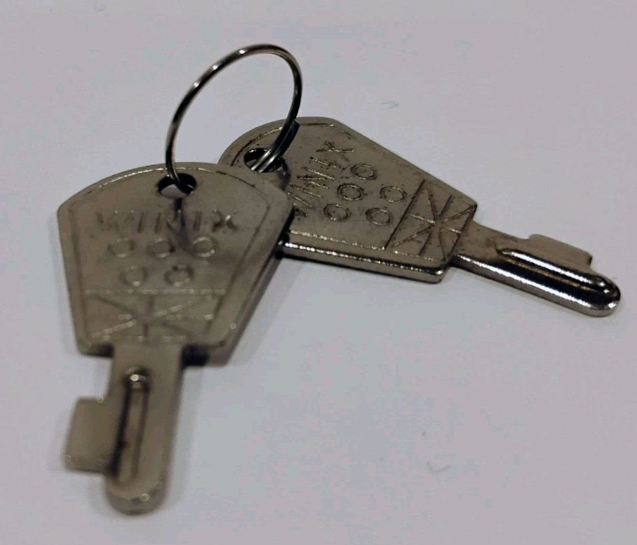 Stainless Steel Winix Key Vintage Lock Box Safe Key Flat Set Of (2)