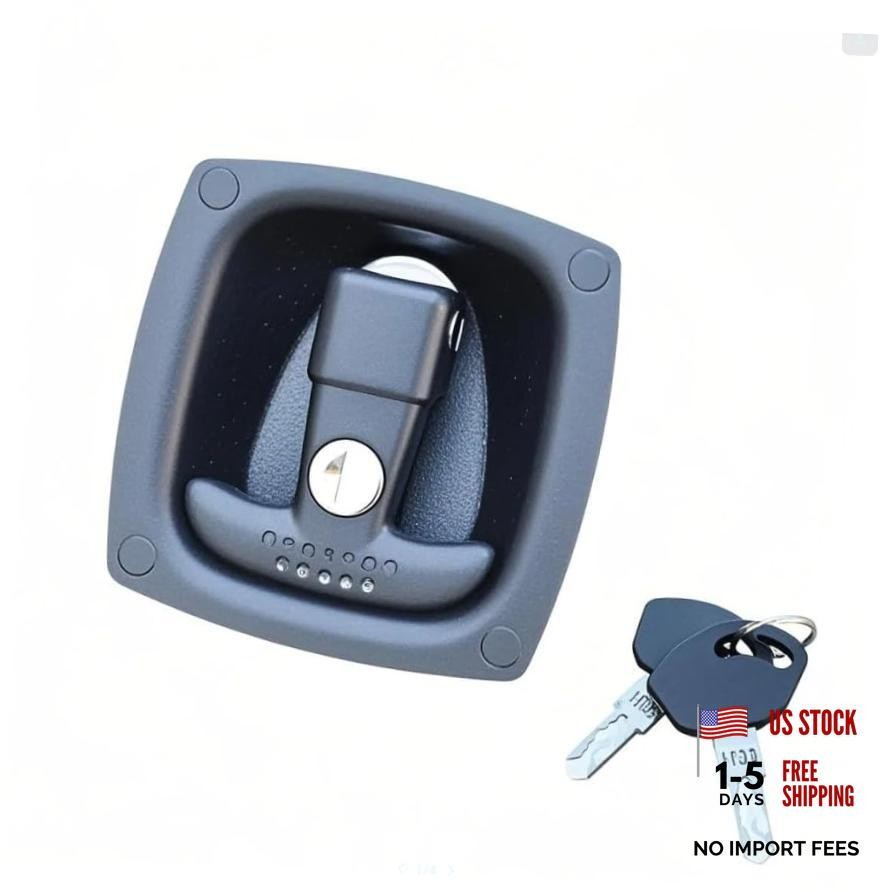 Truck Bed Toolbox T-Handle Lock Single Point Flush Mount Foldable Black-1