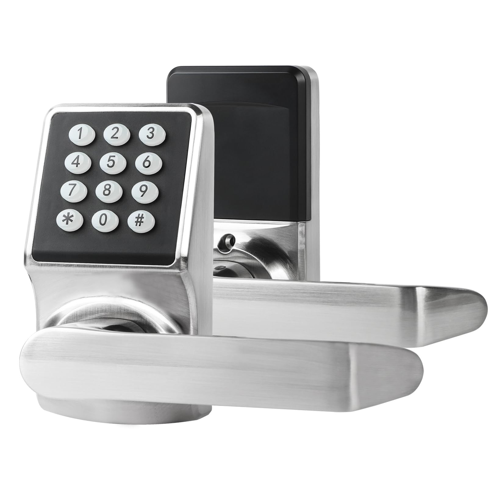 JESSTTI Keyless Entry Door Lock with Keypad, Smart 1 Pack, Satin Nickell