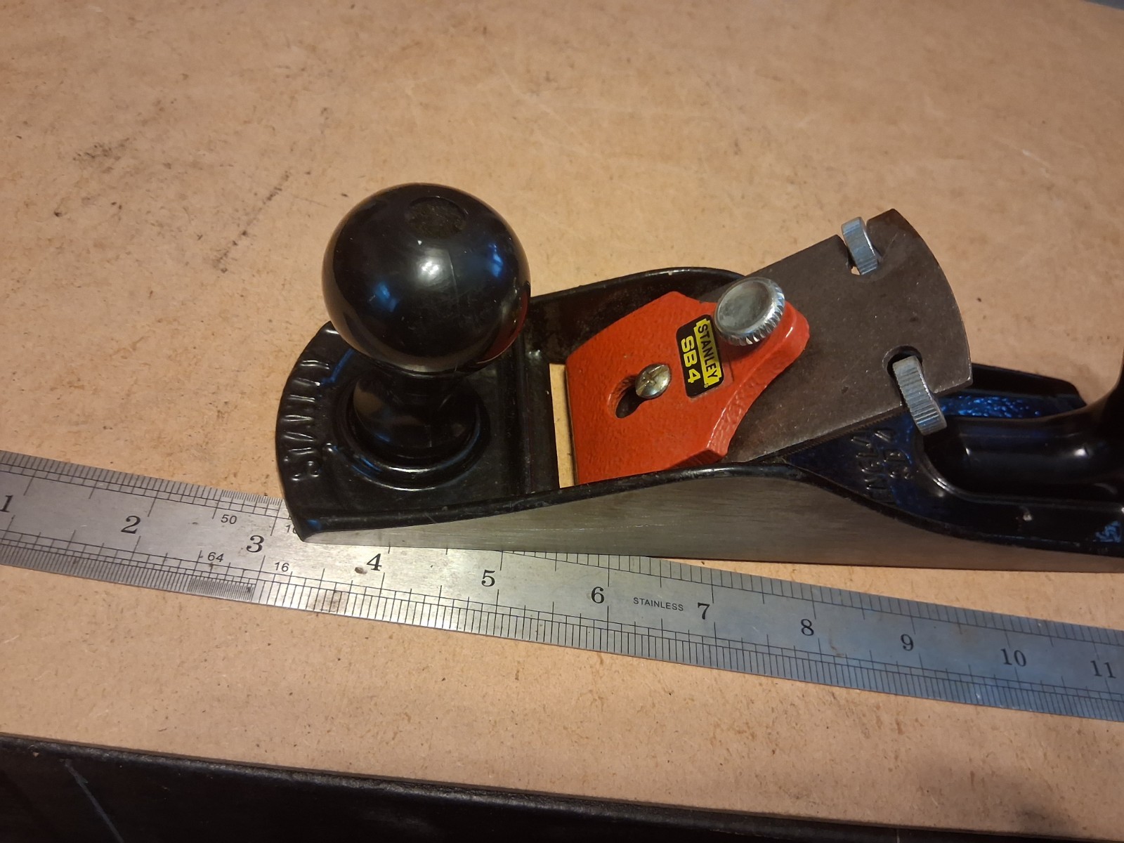 Vintage Stanley No. SB 4 Woodworking Smoothing Bench Plane SB4, England VeryNice