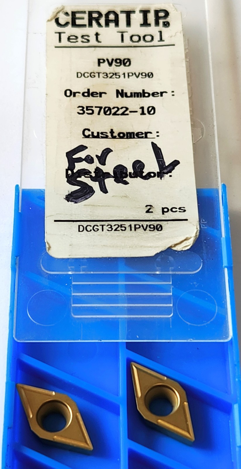 LOT OF (7) MISC. CARBIDE INSERTS FOR STEEL, STAINLESS, & HEAT RESISTANT ALLOYS