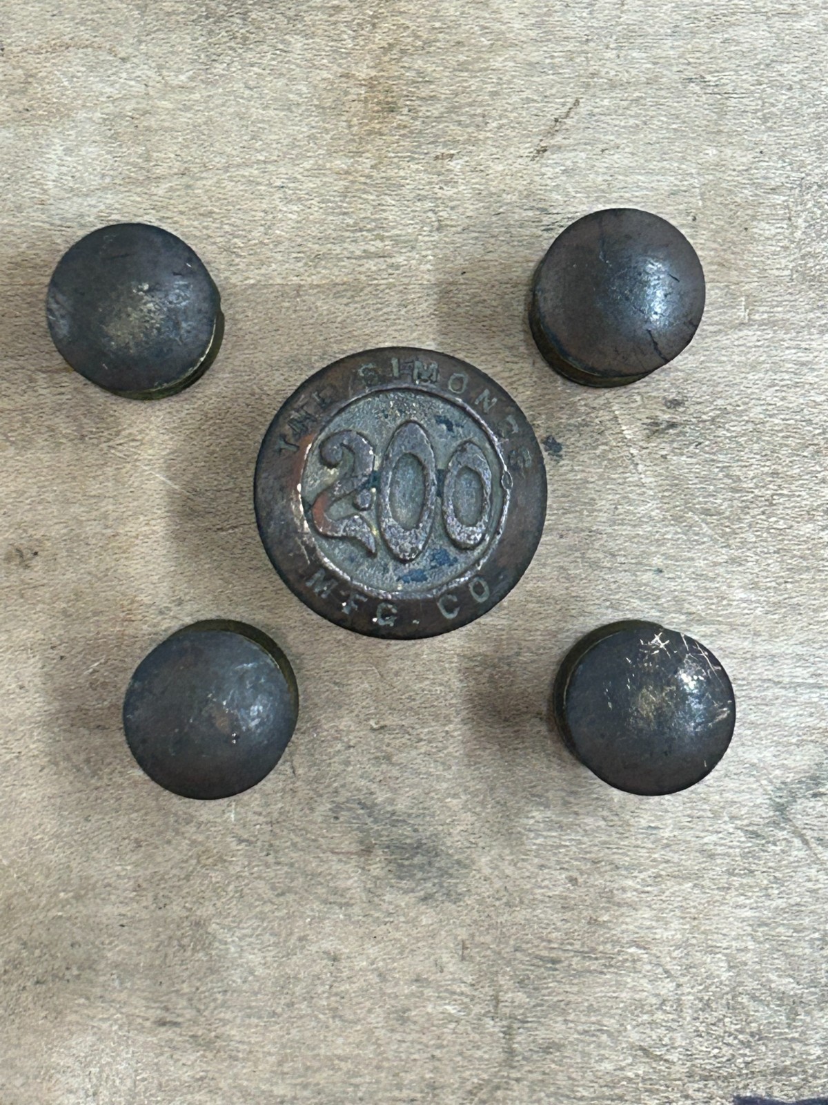 Simonds $2.00 Saw Medallion and Four Saw Bolts & Nuts