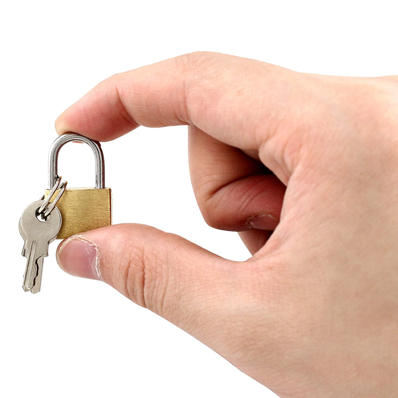 6 Pieces Mini Locks with Keys, Small Solid Brass Padlock Suitcase Locks for Lugg