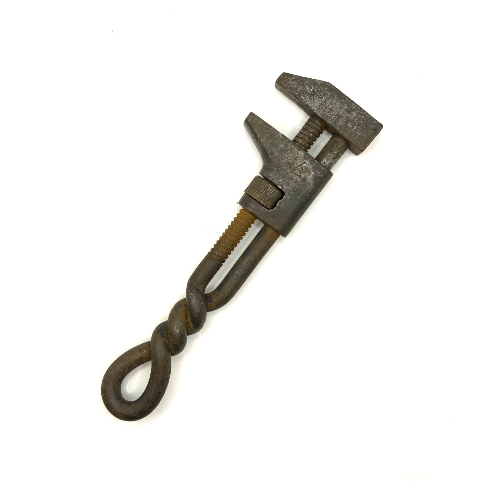 Acme Antique 1883 Steel Twisted Handle Monkey Wrench 9.5 Inch Spanner Tool