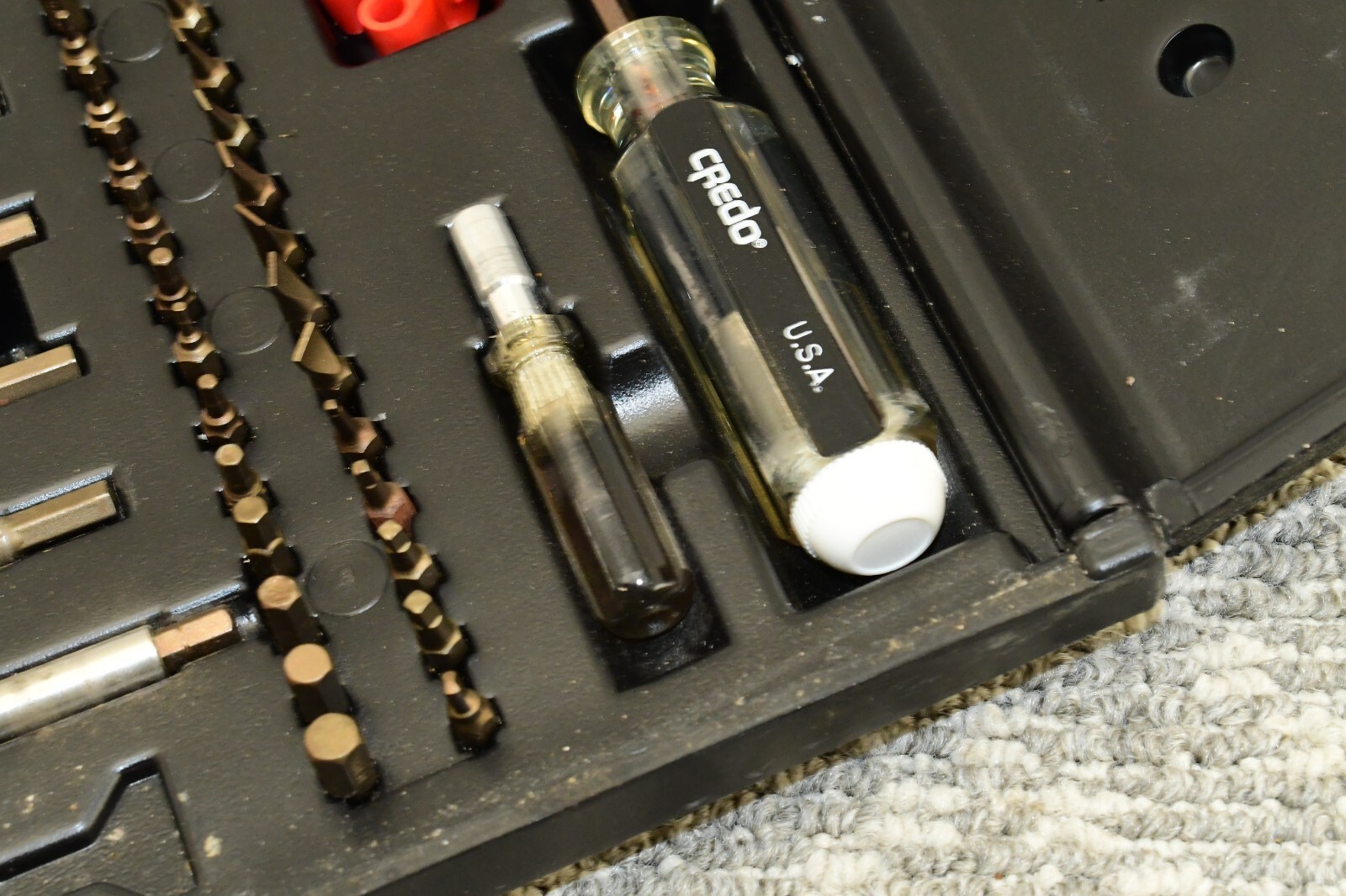 Credo Multi Bit Screwdriver Set USA w/ Case Star, Philips, Flat Head Driver VTG