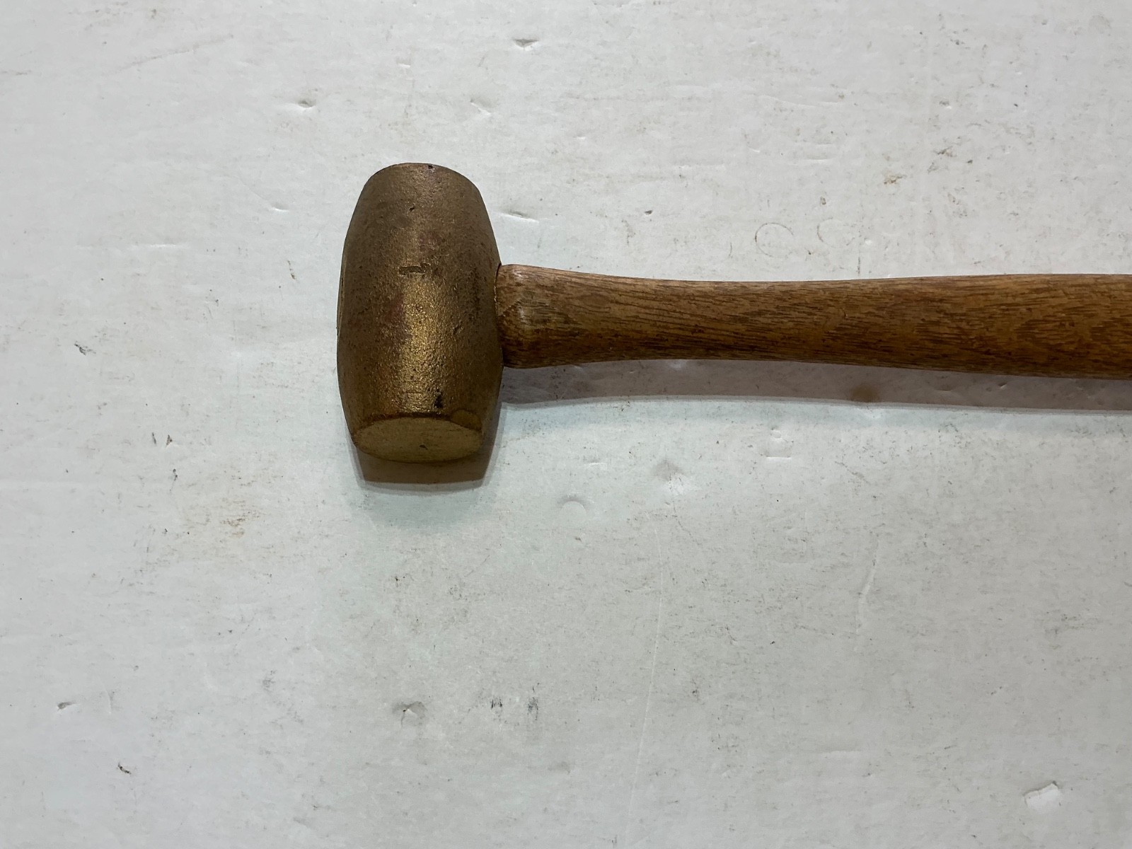 Vtg NOS ABC 1lb bronze/copper non sparking/marring hammer 10″ wood handle