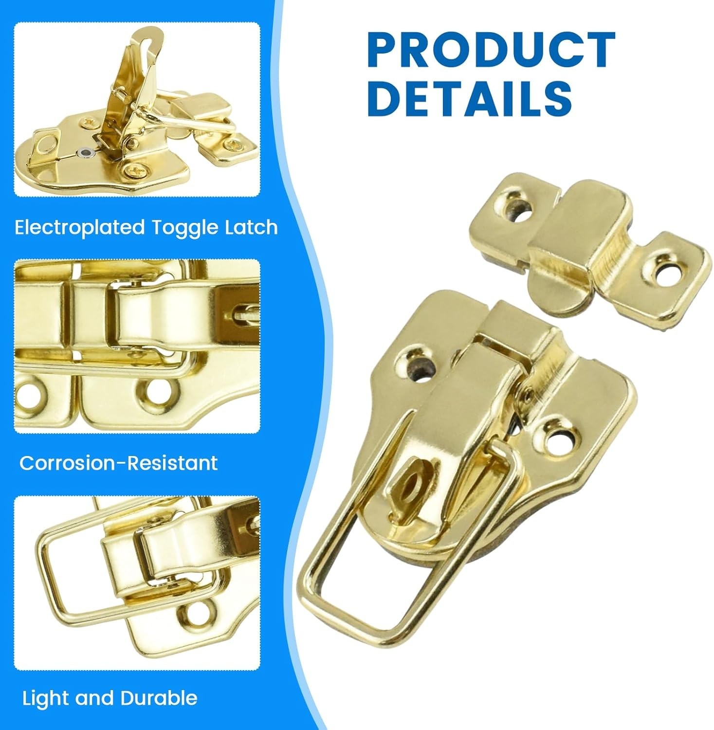 2-Pack Retro Gold Style Box Toggle Latch Antique Metal Duckbilled Hasp Latch …