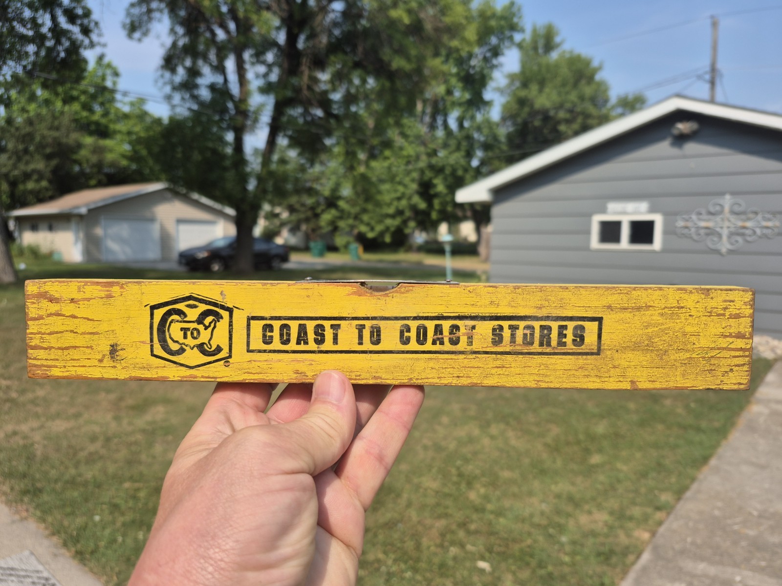 Vintage Wood “COAST TO COAST” Hardware Stores 12” Ruler Level Advertising