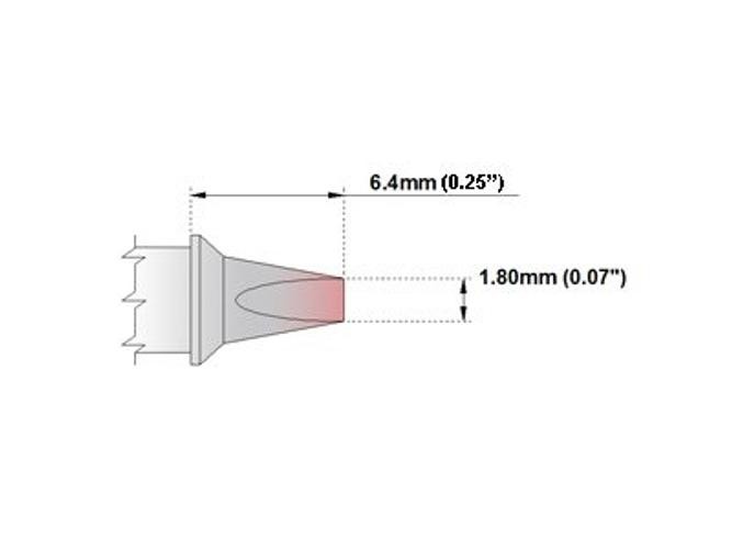 M8CP201 Chisel 30deg 1.80mm (0.07in) interchangeable for Metcal STTC-837P