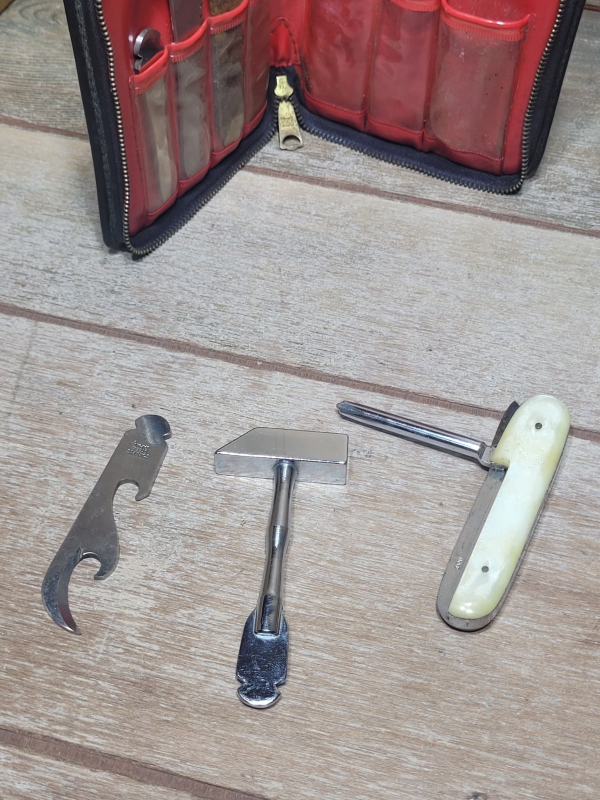 Vintage Barlow Stainless Steel 6 Piece Tool Kit Japan Storage w/ Pouch
