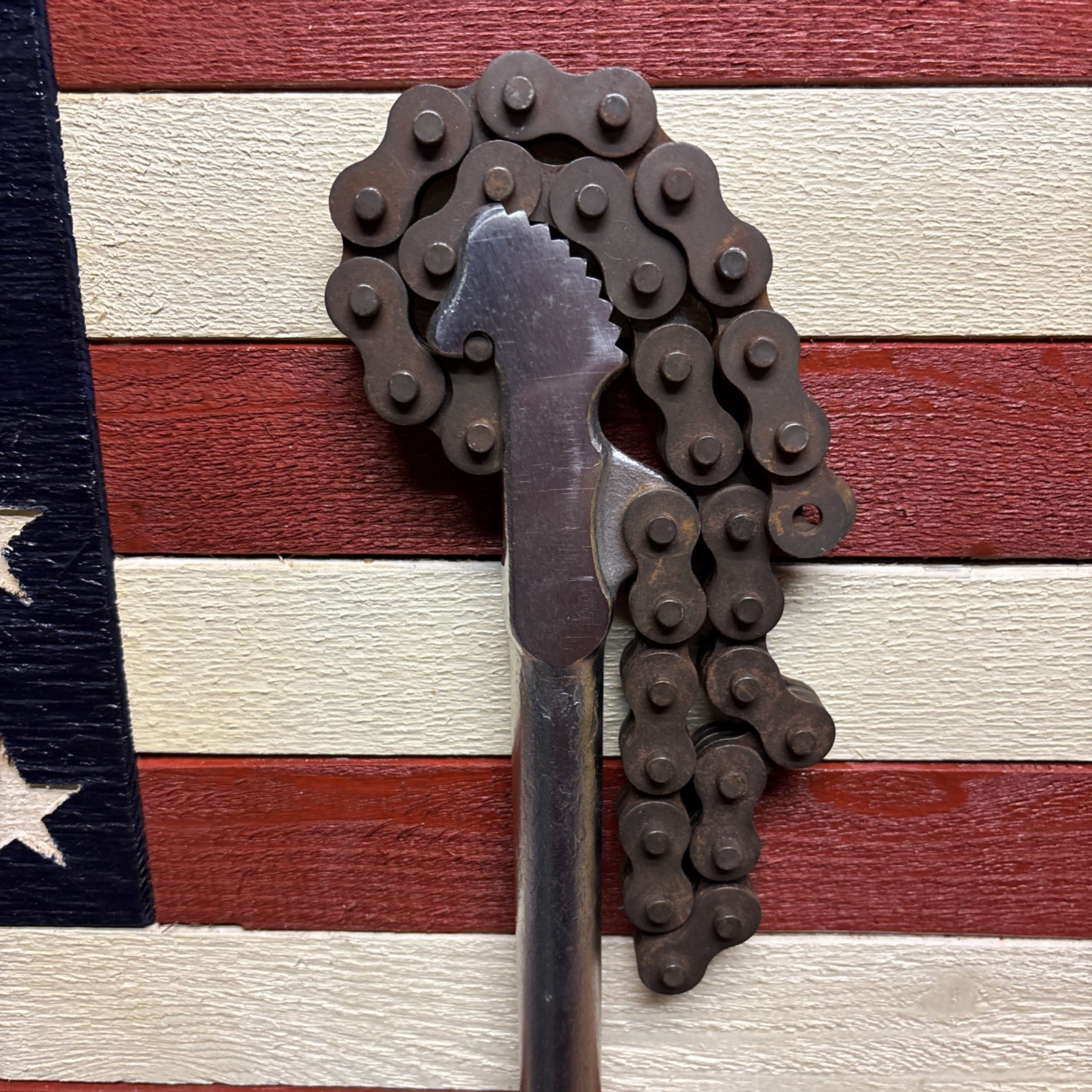 Vintage Toledo Beaver Tools RG-6 Heavy Duty Chain Wrench Pipe Wrench Made In USA