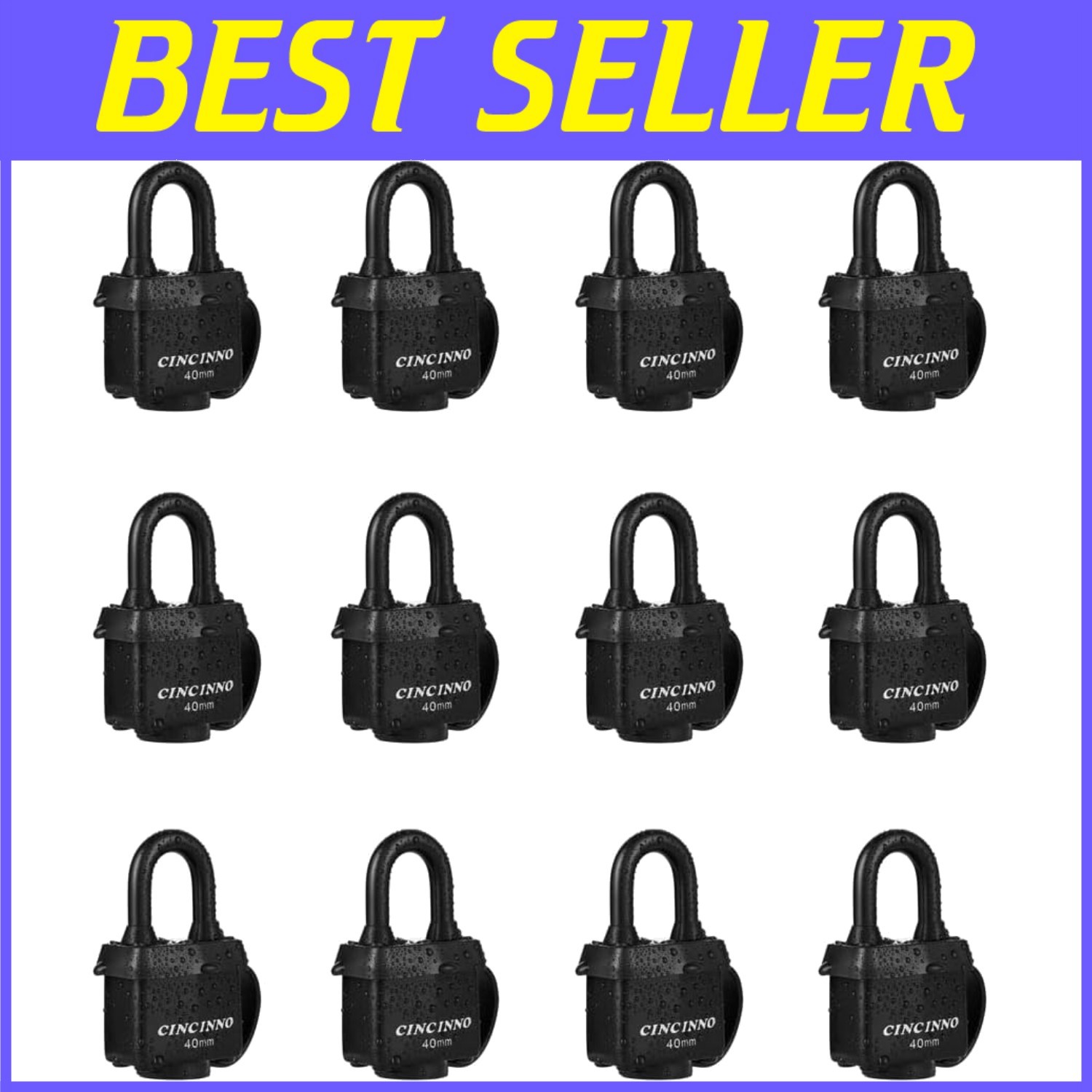 Pack of 12 Weather Resistant 40mm Keyed Alike Padlocks for Enhanced Security