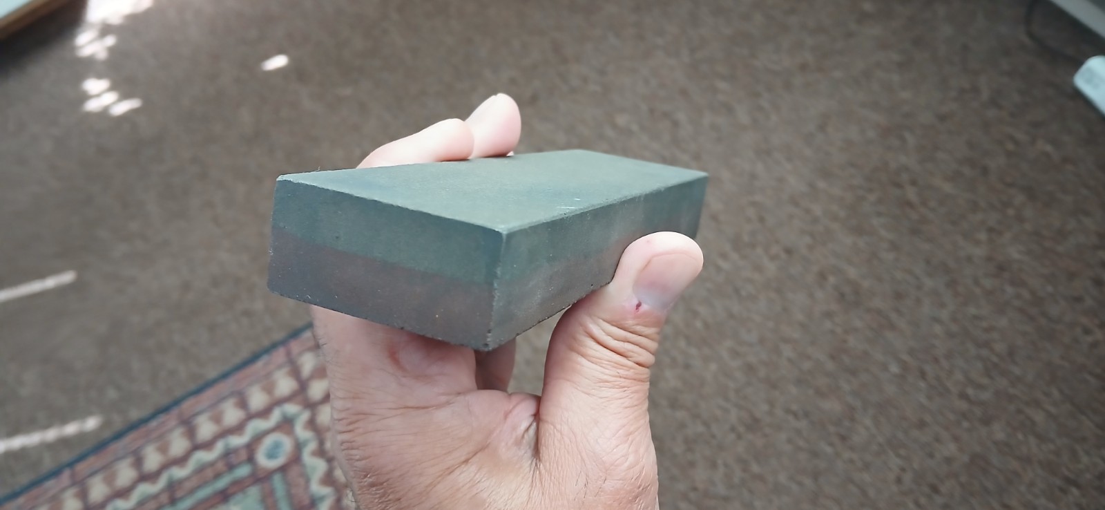 Vntg Combination Oil Stone for Sharpening Bladed Tools Knives Reddish and Grey