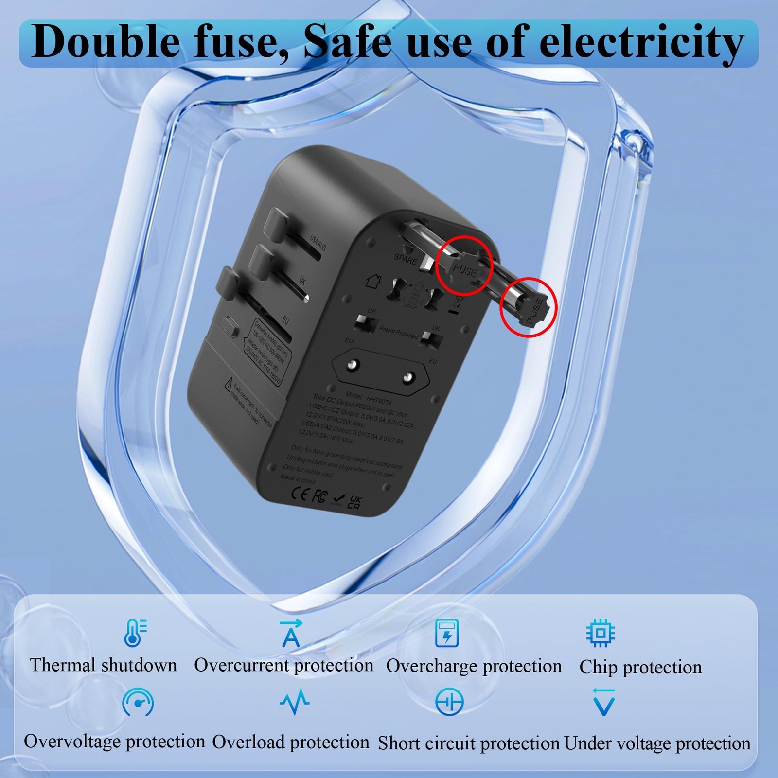 220V to 110V Voltage Converter,US to Europe Travel Converters,Universal Inter…