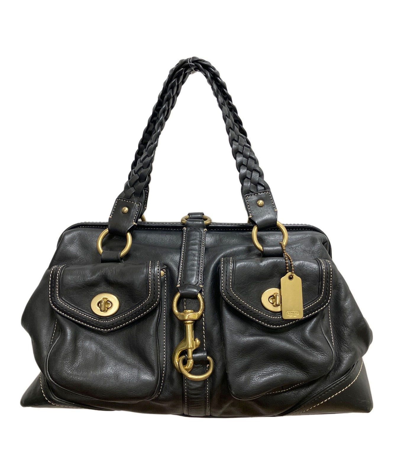 COACH Handbag 3569 Black Women’s Used Bag Minor Wear 16cm Handle 22cm Height