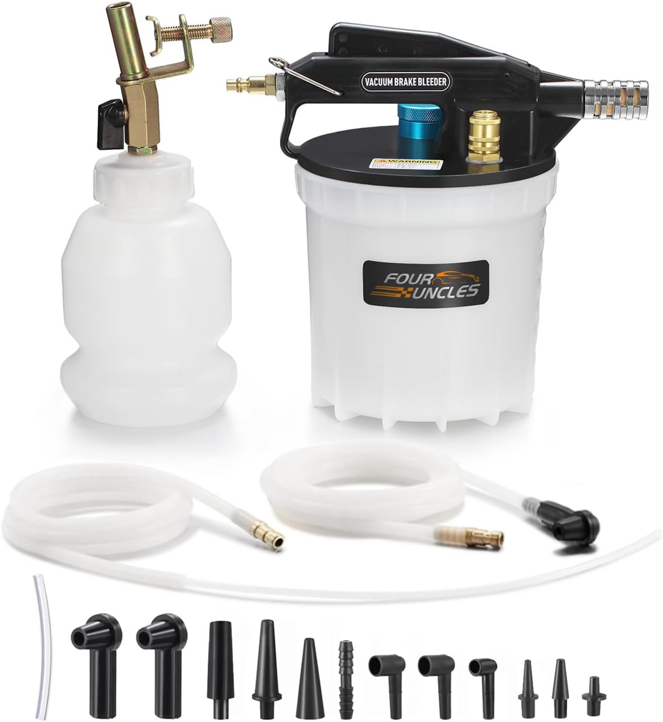 Brake Bleeder Vacuum Pump Kit – Pneumatic Brake Fluid Extractor with 1L Refillin