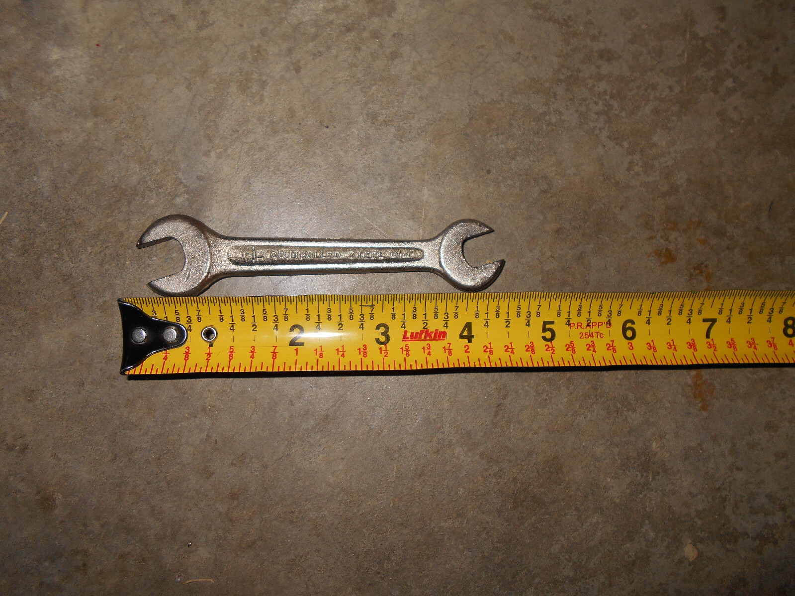 Vintage 7/16″ – 3/8″ Controlled Steel Drop Forged USA Open End Wrench A.3.7.