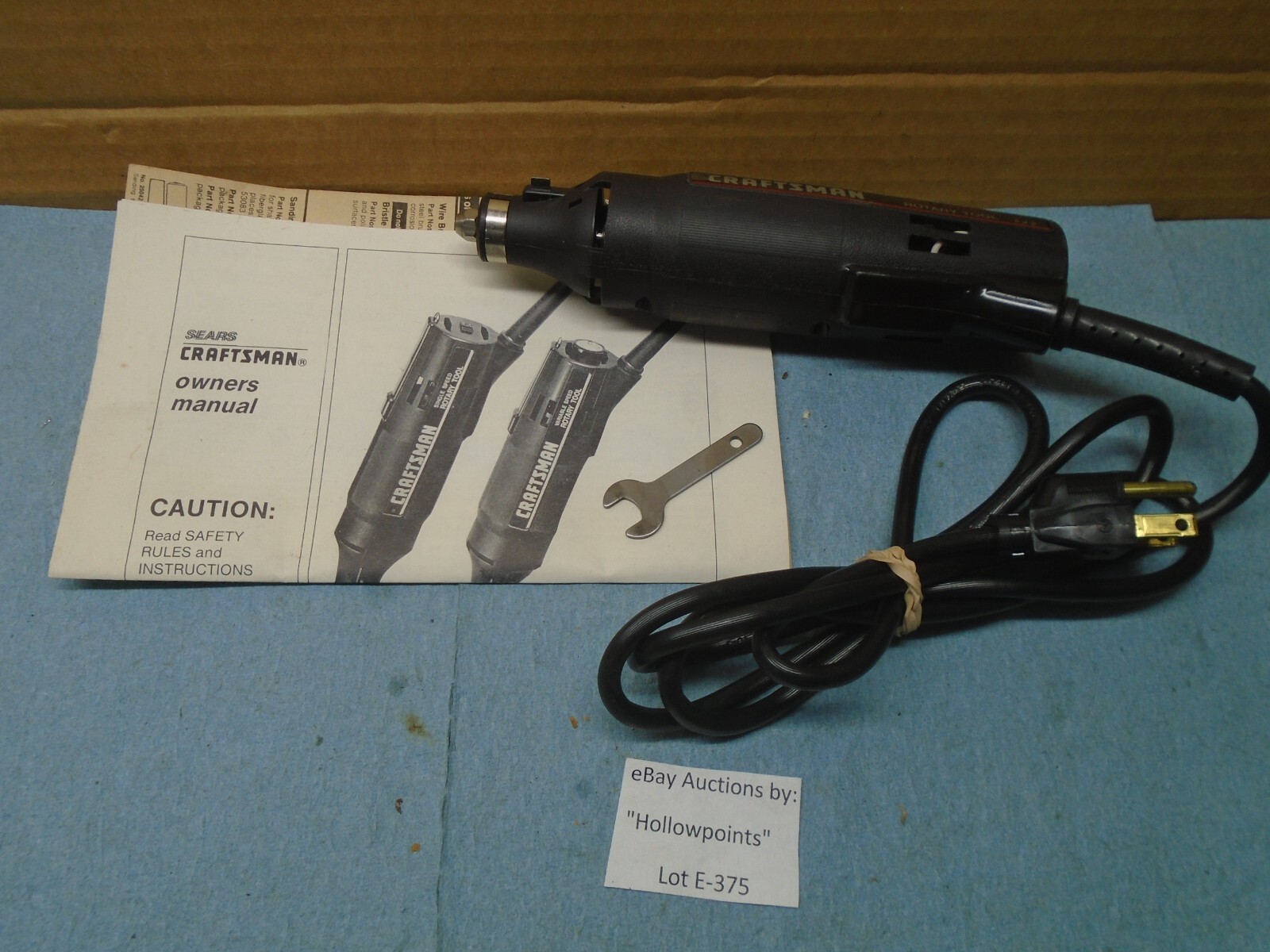 Craftsman USA vintage Dremel Rotary Tool Model 61000 Single Speed 30K rpm E375
