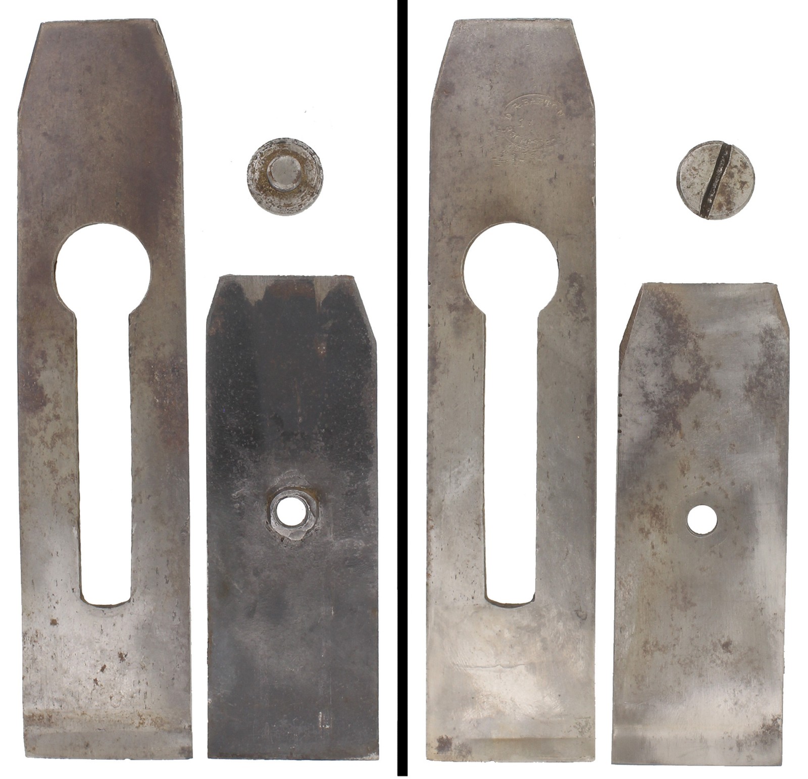 D.R. Barton & Co. 1 1/2″ Plane Iron & Chip Breaker – Oval Logo – mjdtoolparts