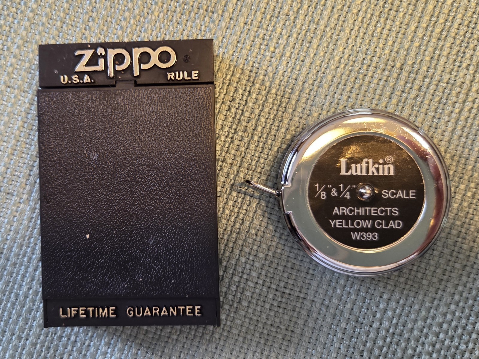 Zippo Rule X2 Speed Files Advertising & Lufkin Architects Scale Yellow Clad W393