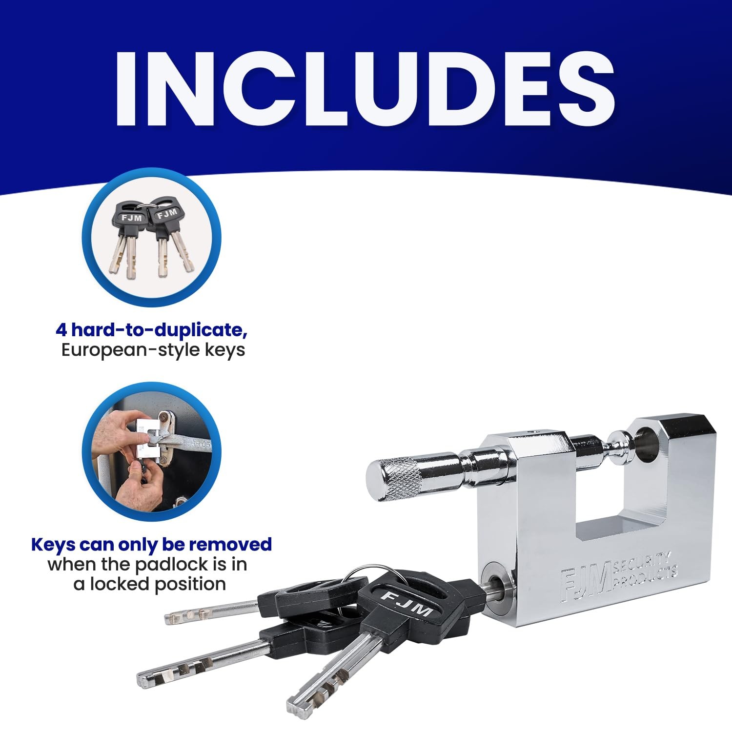 Products SPSA60-KA Triple Chrome Plated D-Shaped Padlock, Weatherproof and Ke…