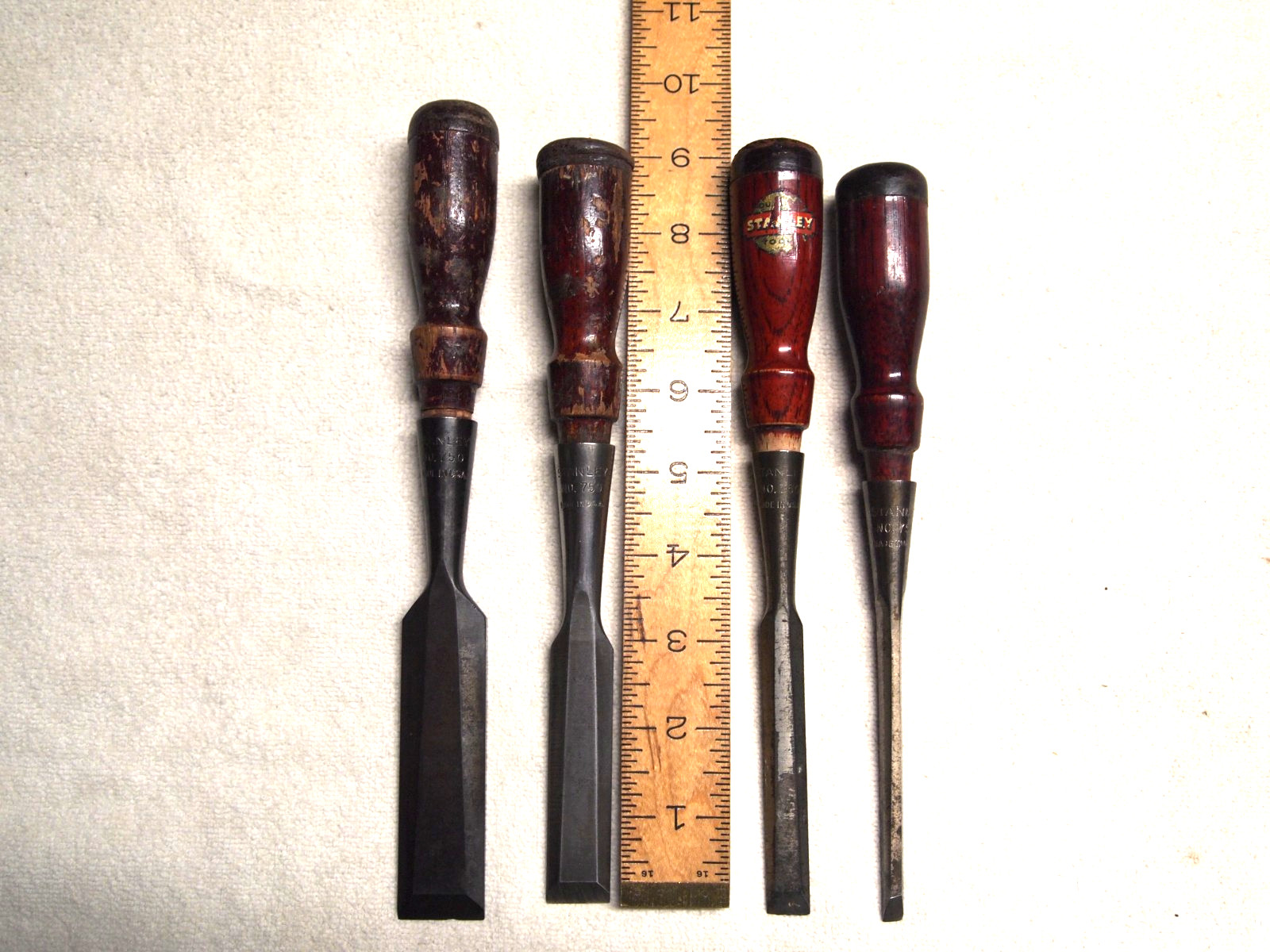STANLEY 750 CHISELS (SET OF 4) GOOD CONDITION, 1″, 3/4″, 1/2″ AND 1/4.”