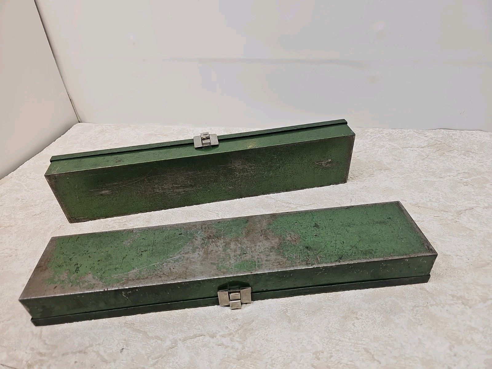VTG S-K Tools 17″ Green Metal Socket Ratchet Storage empty box 2″