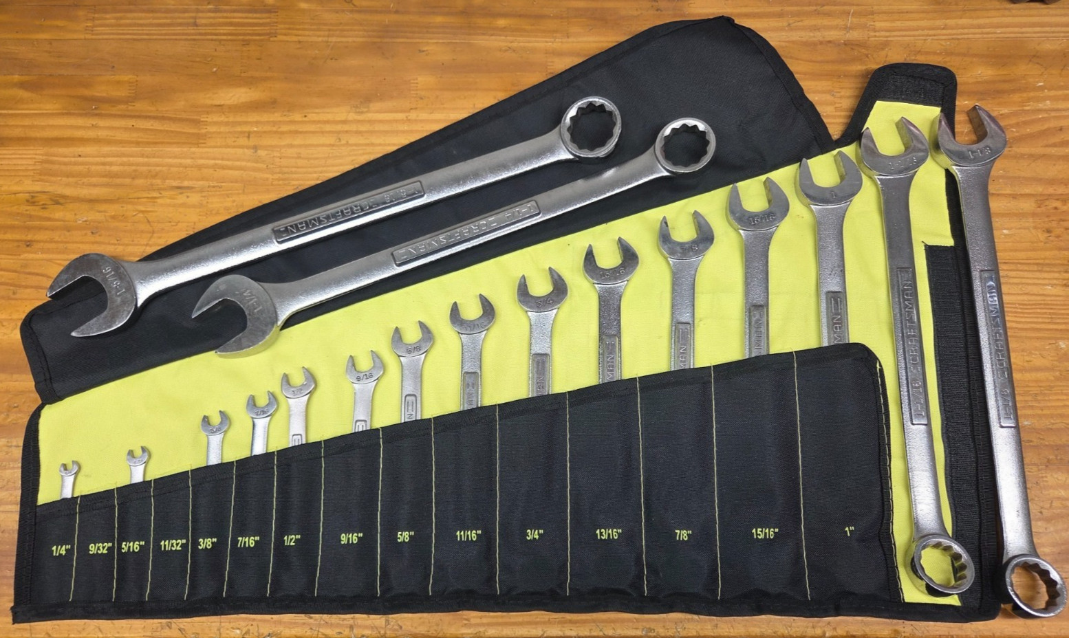 Vintage 17pc Craftsman 1/4″- 1-5/16″ SAE Combination Wrench Set Forged in USA