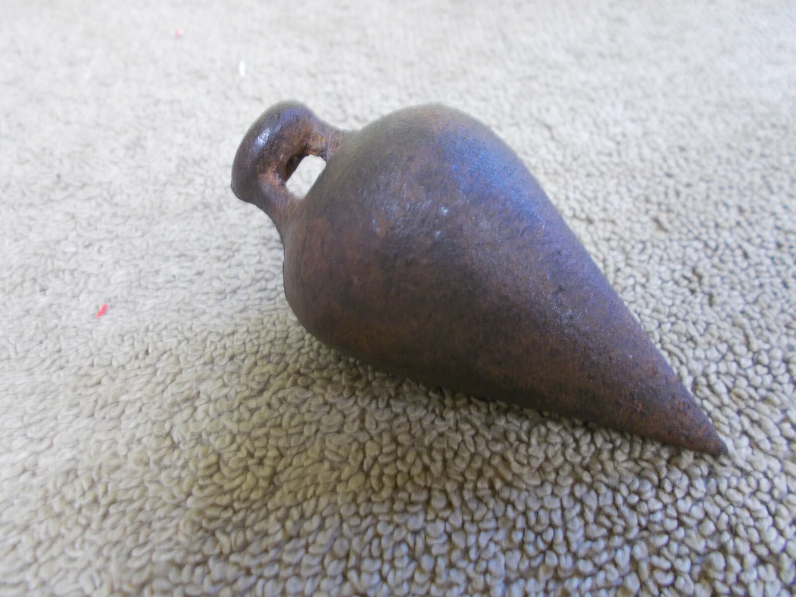 VINTAGE CAST IRON NO NAME PLUMB BOB CARPENTER TOOL TEAR DROP TURNIP CONE SHAPE
