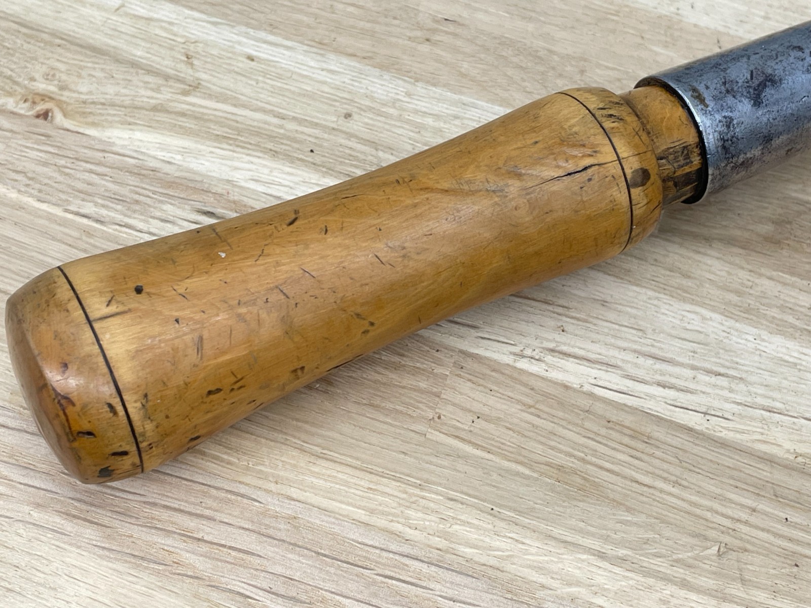 Vintage Large WARD W&P 1/2″ Socketed Swan Neck Lock Mortise Chisel Old Tool