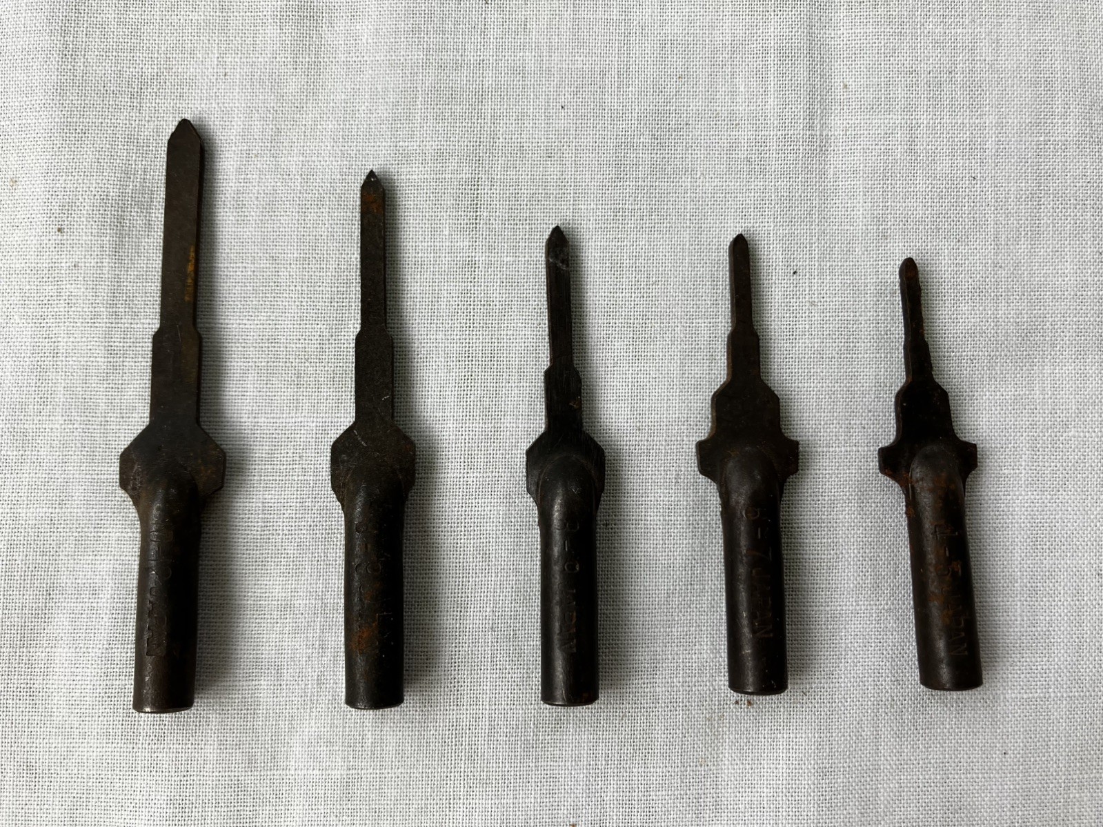 Vintage Lot of 5 Wood Screw Pilot Countersink Drill Bits Made in Japan