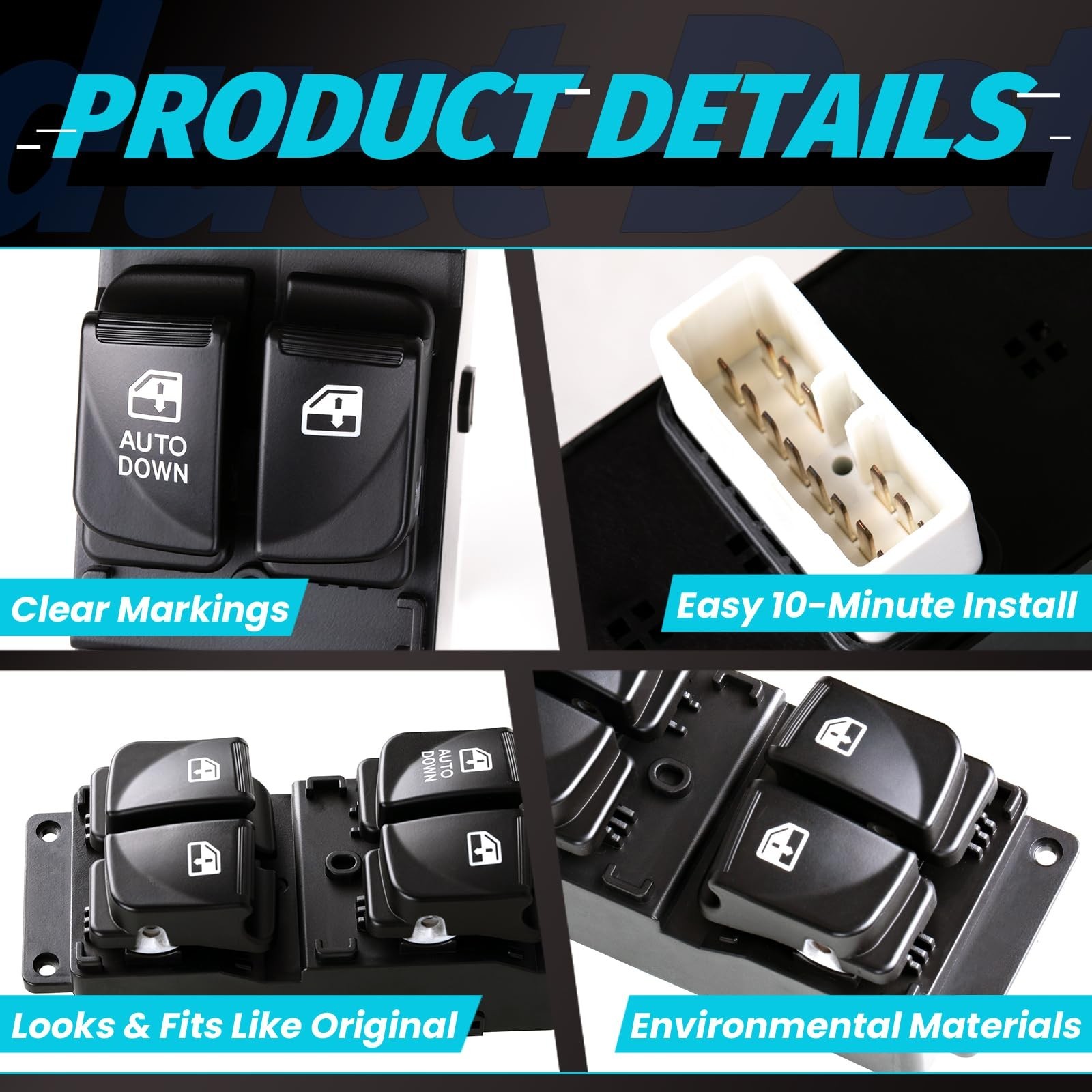 Master Power Window Switch for Hyundai Accent 2007 2008 2009 2010 Front Left …