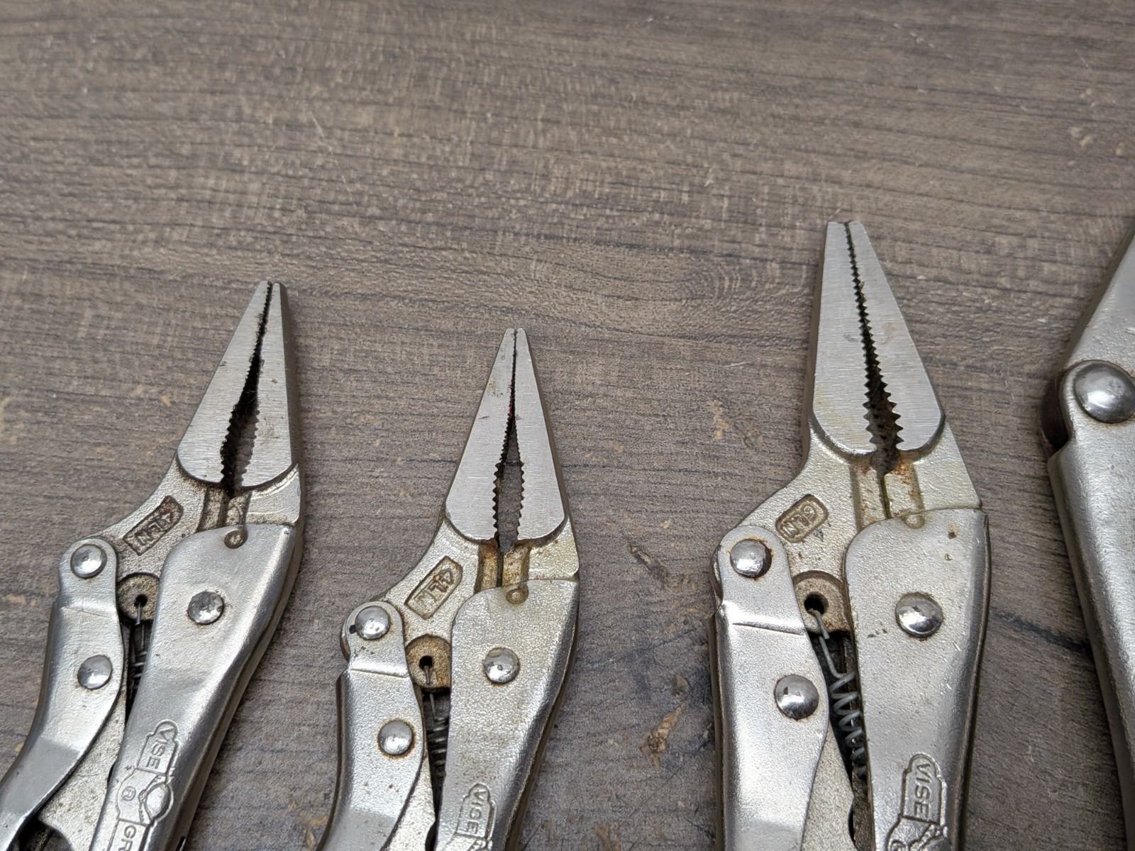 VINTAGE PETERSEN VISE GRIPS 4LN, 6LN, LOCKING PLIERS, WIZARD HR1206 USA, 5PC