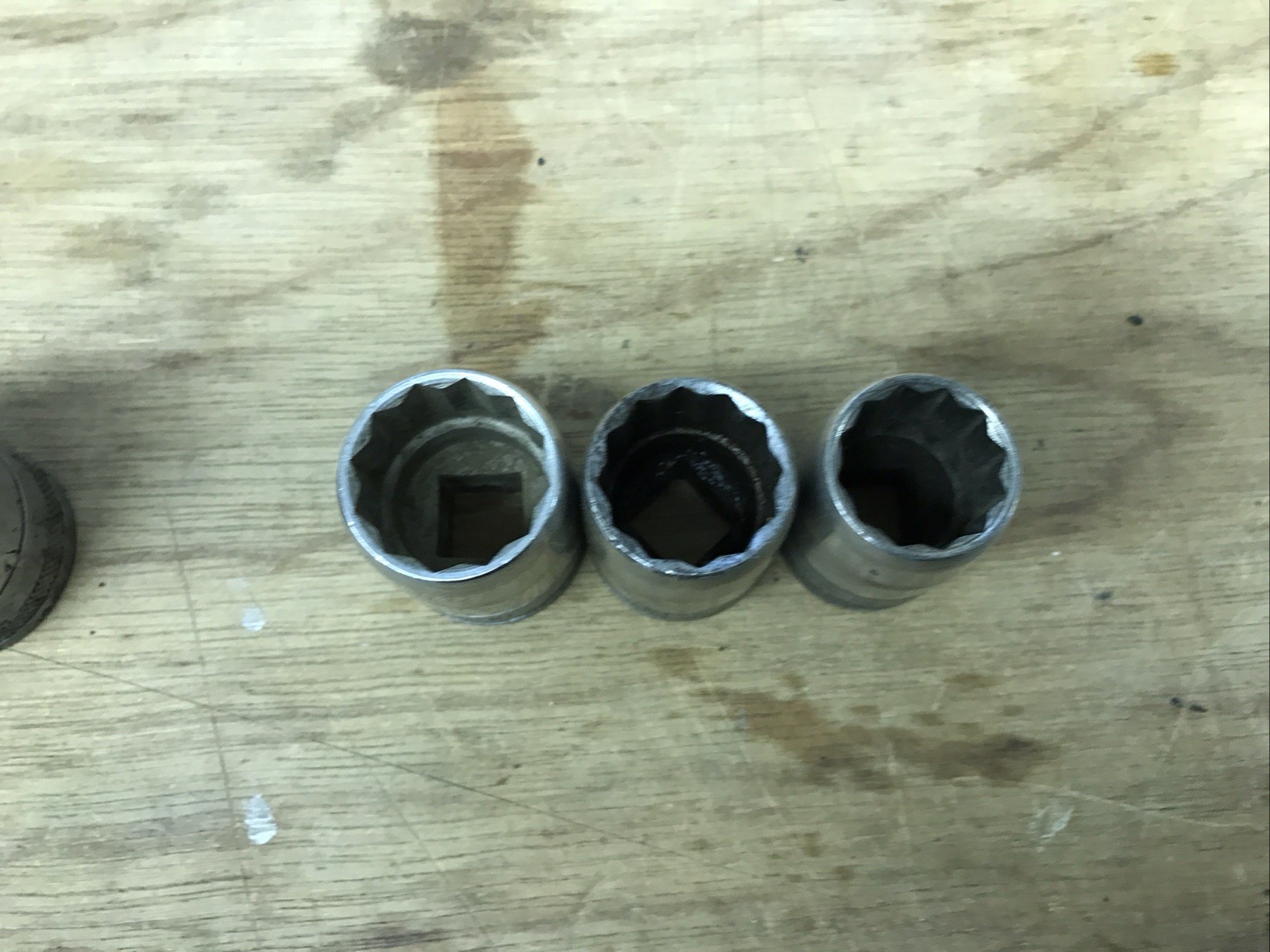 6 Pieces Vintage SK Tools USA 1/2” Drive Sockets 12 Point Knurled 3/4-1-1/8”
