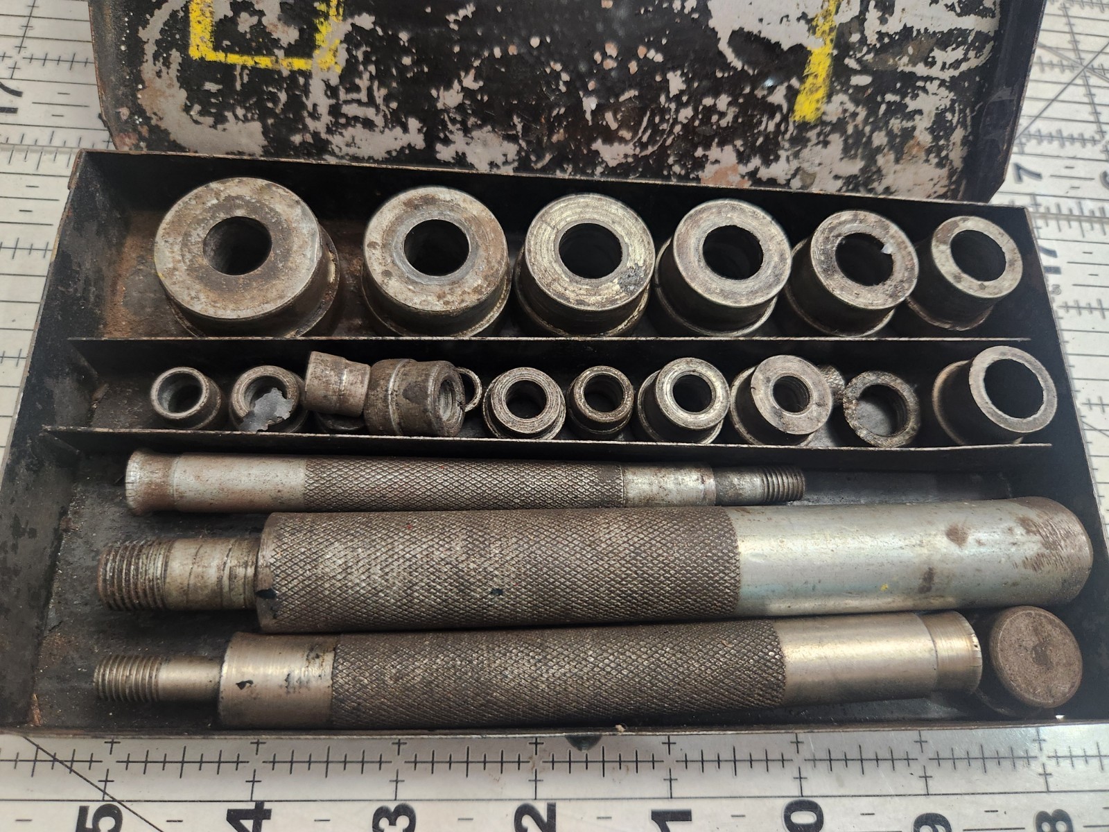 Vintage Bushing Driver Set in Metal Case Early Tool